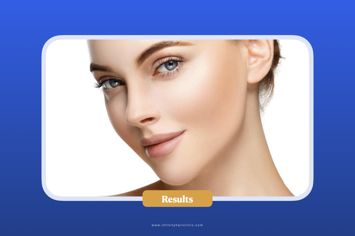 نتائج تجميل الأنف.